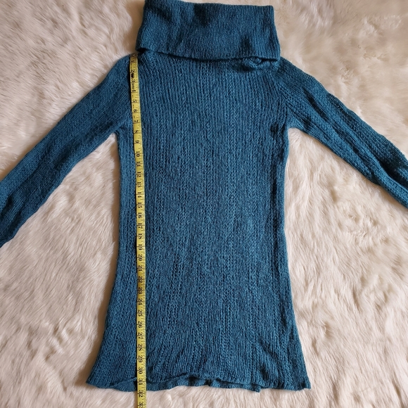 Wooden Ships Cowl Neck Teal Blue Tunic Sweater S/M - Picture 15 of 16
